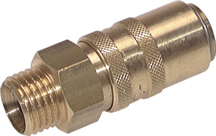 Exemplary representation: Coupling socket, straight male thread, brass