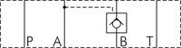 Schaltsymbol: Entsperrbares Rückschlagventil (B)